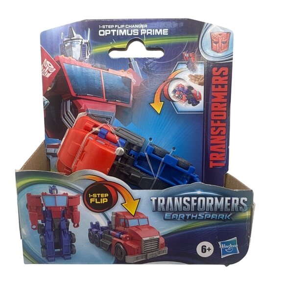 Transformers Earthspark Optimus Prime 1-Step Flip Changer Action Hasbro - Picture 1 of 5